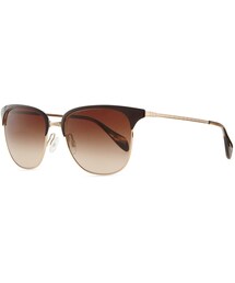 OLIVER PEOPLES | Oliver Peoples Plastic/Metal Half-Rim Sunglasses, Brown(サングラス)