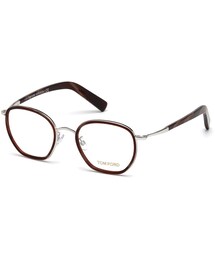 TOM FORD | Tom Ford Rounded Square Vintage-Inspired Fashion Glasses, Pewter/Burgundy(サングラス)
