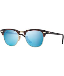 Ray-Ban | Ray-Ban Clubmaster Sunglasses with Blue Mirror Lens, Havana(サングラス)