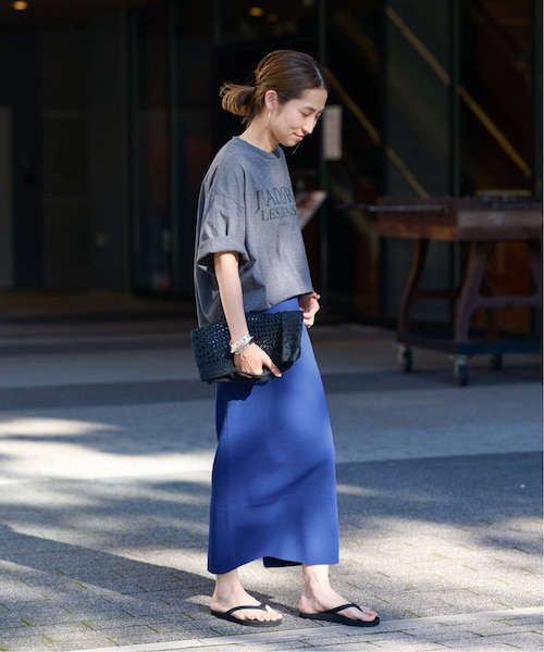 FRAMeWORK:RAMIEコットンフルニードルタイトスカート38ブラック FRAMeWORK:RAMIEコットンフルニードルタイトスカート38ブラック