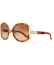 FERRAGAMO | Salvatore Ferragamo Round Sunglasses with Buckle Detail, Light Tortoise(サングラス)