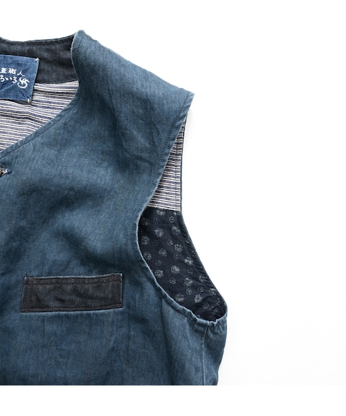 45R（フォーティファイブアール）の「藍職人 藍リネンヘリンボンの908