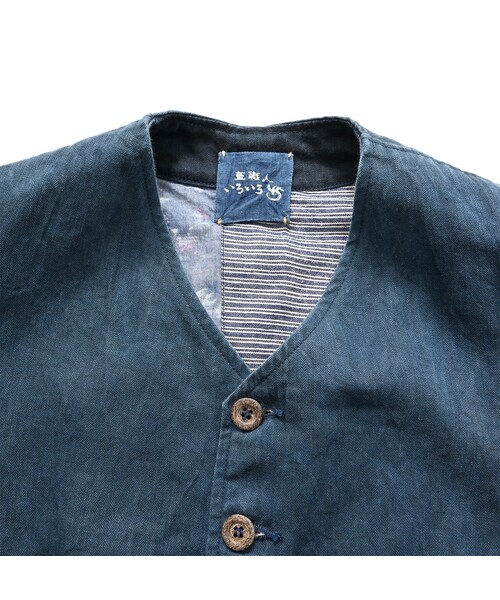 【値下げ交渉歓迎】 45R フォーティファイブアール コットンカーディガン 藍染 値下げ交渉歓迎】 45R フォーティファイブアール コットン