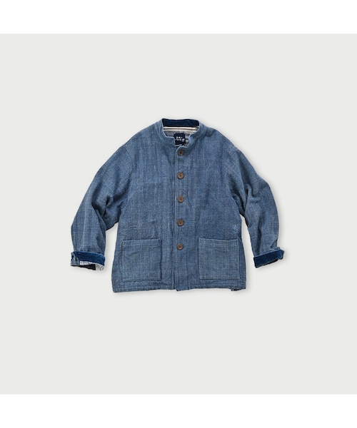 美品✨ 45R フォーティーファイブアール 藍染め ストライプベスト コットン 45R（フォーティファイブアール）の「藍職人 藍裂き織ツイードの908