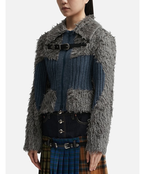 New Olga Hairy Knit Zip-Up Jacket