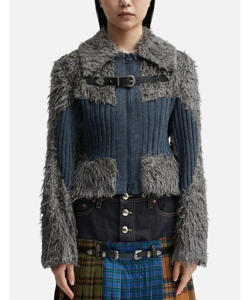 New Olga Hairy Knit Zip-Up Jacket