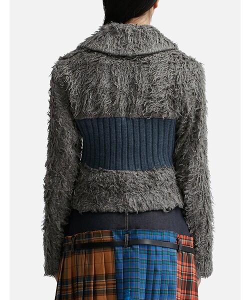 New Olga Hairy Knit Zip-Up Jacket