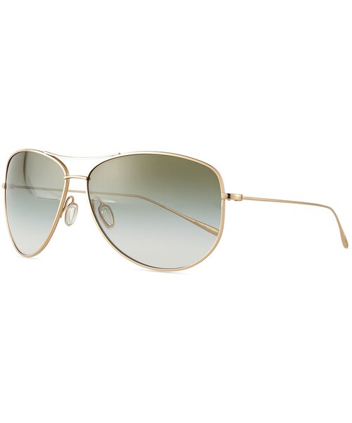 Oliver Peoples Kempner Titanium Aviator Sunglasses, Olive