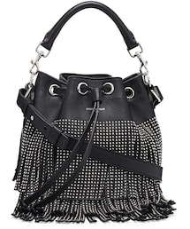 Saint Laurent | Saint Laurent Small Stud Fringe Bucket Shoulder Bag, Black(ショルダーバッグ)