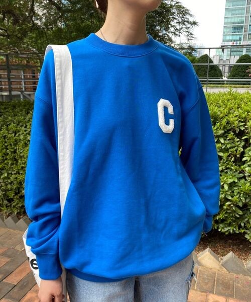 先行予約Covernat／Cロゴクルーネック(ウラケ)