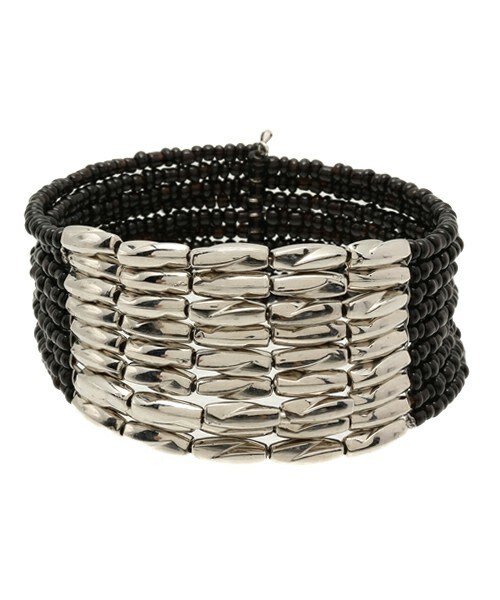 HELIOPOLE(エリオポール)の「PAS DE PROBLEME 9連ビーズバングル(バングル/リストバンド・レディース・ホワイト/ブラック/グレー/シルバー/ゴールド・FREE)」の2枚目の写真