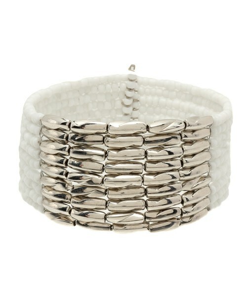 HELIOPOLE(エリオポール)の「PAS DE PROBLEME 9連ビーズバングル(バングル/リストバンド・レディース・ホワイト/ブラック/グレー/シルバー/ゴールド・FREE)」の1枚目の写真