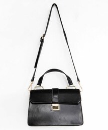 DHOLIC | ストラップ付きブラックスクエアバッグ(ハンドバッグ)