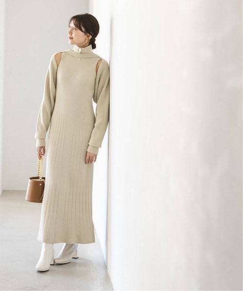 Noble（ノーブル）の「《予約》カーディガンセットハイネックドレス