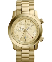 MICHAEL KORS | Michael Kors  Mid-Size Golden/Horn Stainless Steel Runway Three-Hand Watch(アナログ腕時計)