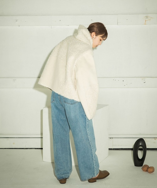 KBF（ケイビーエフ）の「ネックウォーマーSETマルチWAYボアジャケット（ジャケット/アウター・レディース・IVORY MIX/CCL MIX/BEIGE MIX・one）」の12枚目の写真