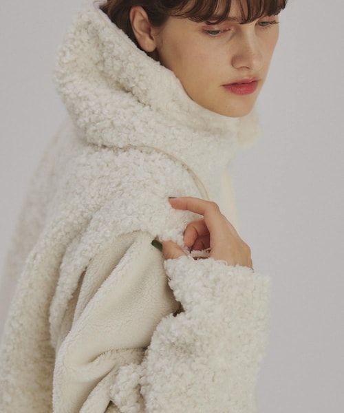 KBF（ケイビーエフ）の「ネックウォーマーSETマルチWAYボアジャケット（ジャケット/アウター・レディース・IVORY MIX/CCL MIX/BEIGE MIX・one）」の14枚目の写真