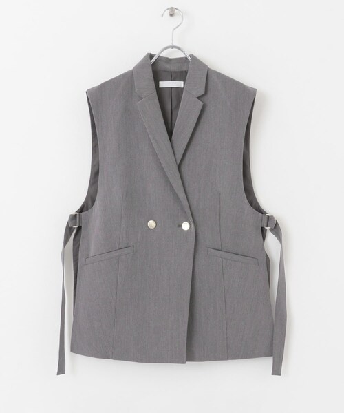SENSE OF PLACE by URBAN RESEARCH(センスオブプレイスバイアーバンリサーチ)の「サイドベルトジレ(ジャケット/アウター・レディース・GRAY/BLACK/BEIGE・one)」の22枚目の写真