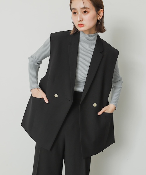 SENSE OF PLACE by URBAN RESEARCH(センスオブプレイスバイアーバンリサーチ)の「サイドベルトジレ(ジャケット/アウター・レディース・GRAY/BLACK/BEIGE・one)」の5枚目の写真