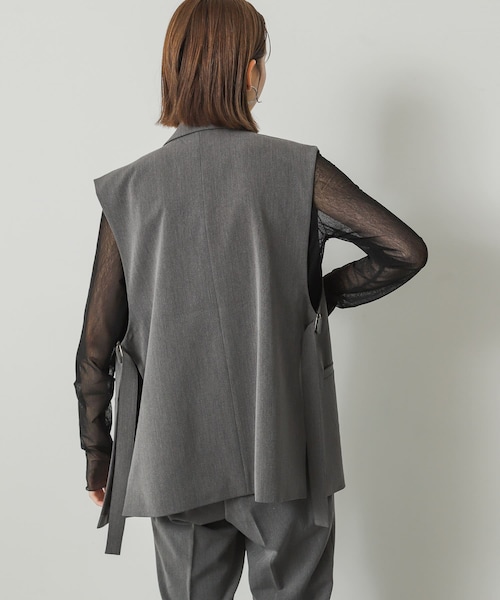 SENSE OF PLACE by URBAN RESEARCH(センスオブプレイスバイアーバンリサーチ)の「サイドベルトジレ(ジャケット/アウター・レディース・GRAY/BLACK/BEIGE・one)」の16枚目の写真