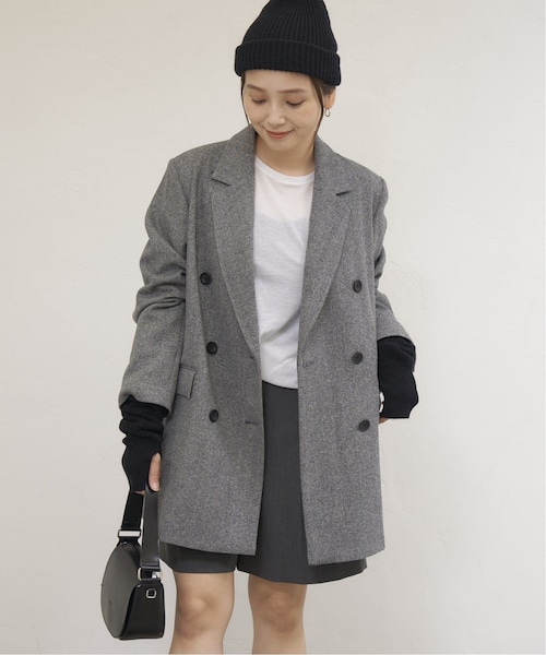 JOURNAL STANDARD ウールミックスオーバージャケット グレー JOURNAL STANDARD（ジャーナルスタンダード）の「《予約》ウール