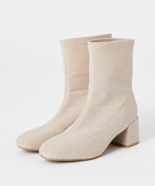 one after another NICE CLAUP（ワンアフターアナザーナイスクラップ）の「ストレッチショートブーツ（ブーツ・レディース・アイボリー/ブラック/ベージュ・1/2/3）」の3枚目の写真