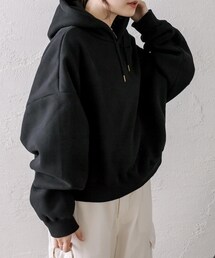 PUAL CE CIN | 裏起毛クロップドパーカー(トップス)