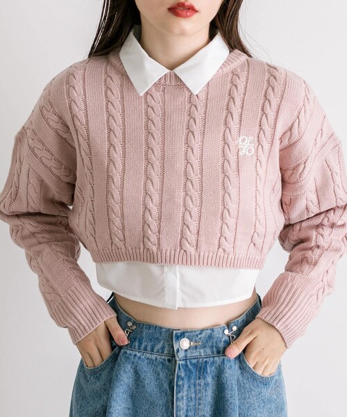 Descente PAUSE オリーブグリーン ニットシャツ Descente PAUSE オリーブグリーン ニットシャツ