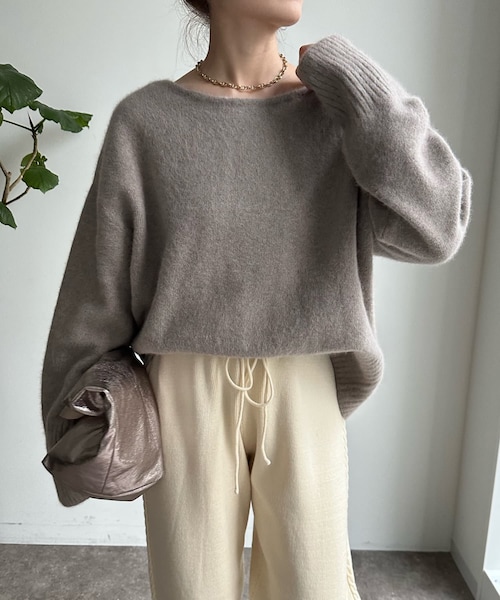 DouDou（ドゥドゥ）の「FURウール前後2WAYプルオーバー（ニット 
