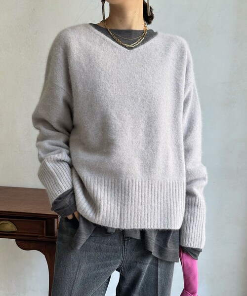 DouDou（ドゥドゥ）の「FURウール前後2WAYプルオーバー（ニット 