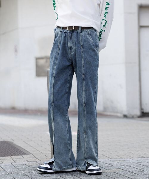 ALAND（エーランド）の「3.3 Field Trip／フロントスリットデニムパンツ（パンツ・メンズ・チャコール(18)/ブルー(80)・M/L）」の2枚目の写真
