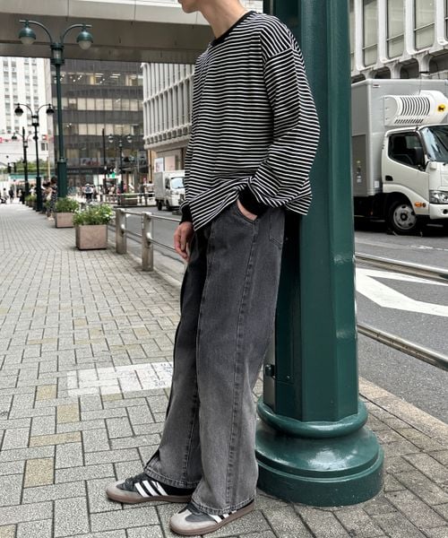 ALAND（エーランド）の「3.3 Field Trip／フロントスリットデニムパンツ（パンツ・メンズ・チャコール(18)/ブルー(80)・M/L）」の4枚目の写真