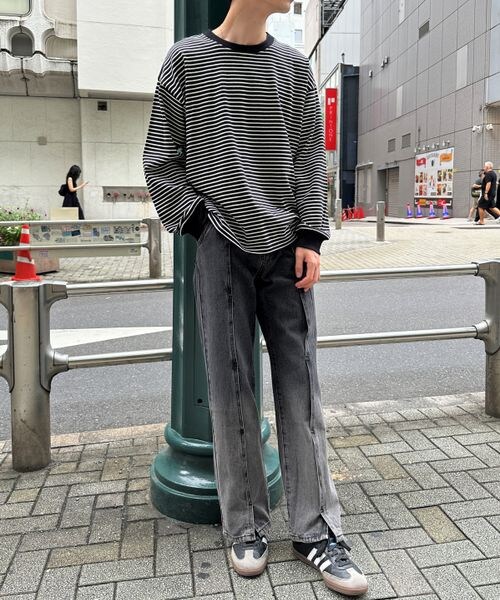 ALAND（エーランド）の「3.3 Field Trip／フロントスリットデニムパンツ（パンツ・メンズ・チャコール(18)/ブルー(80)・M/L）」の3枚目の写真