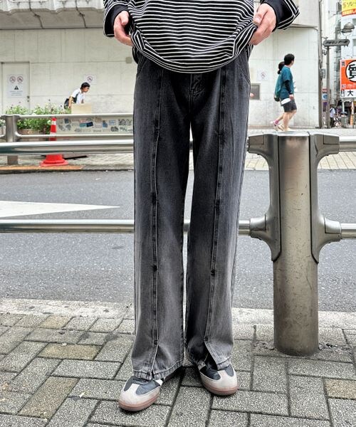 ALAND（エーランド）の「3.3 Field Trip／フロントスリットデニムパンツ（パンツ・メンズ・チャコール(18)/ブルー(80)・M/L）」の6枚目の写真