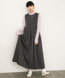 KBF | キーネックBIGプリーツジャンパースカート(ワンピース/ドレス)