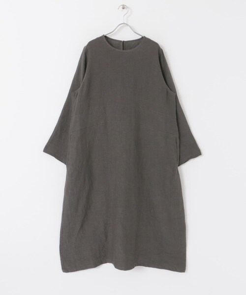 Vlas Blomme(ヴラスブラム)の「Vlas Blomme Soft Linen ワンピース(ワンピース/ドレス・レディース・Flax/CHARCOAL・FREE)」の2枚目の写真