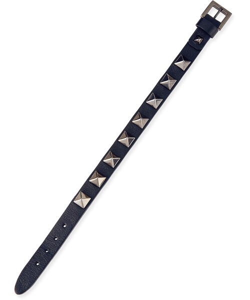 VALENTINO（ヴァレンティノ）の「Valentino Small Rockstud Leather Buckled Bracelet, Navy（ブレスレット・レディース・NAVY）」の2枚目の写真