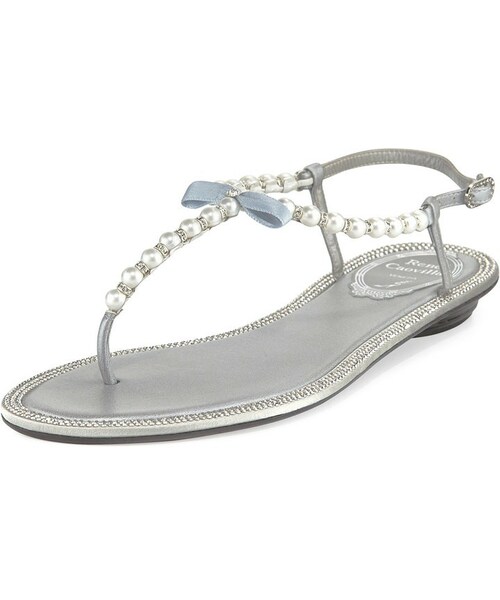 rene caovilla crystal flat thong sandal