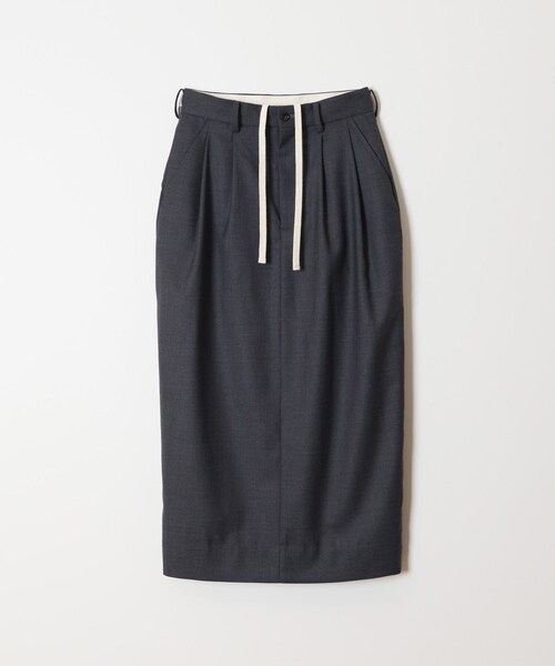 WOOL DRAWSTRINGS 2TUCK SKIRT