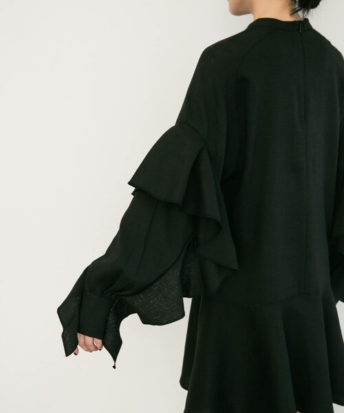 KBF（ケイビーエフ）の「フリルスリーブミニワンピース（ワンピース/ドレス・レディース・BLACK/BEIGE/KHAKI・one）」の19枚目の写真