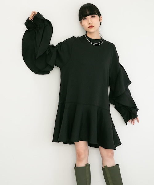 KBF（ケイビーエフ）の「フリルスリーブミニワンピース（）」 - WEAR