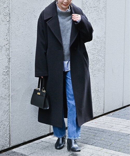 新品タグ付✨️B.C STOCK ウール ロングコート ベージュ ゆったり B.C STOCK（ベーセーストック）の「スタンドカラーAラインコート