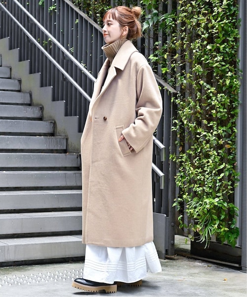 新品タグ付✨️B.C STOCK ウール ロングコート ベージュ ゆったり B.C STOCK（ベーセーストック）の「《予約》ポンテトルトメルトン