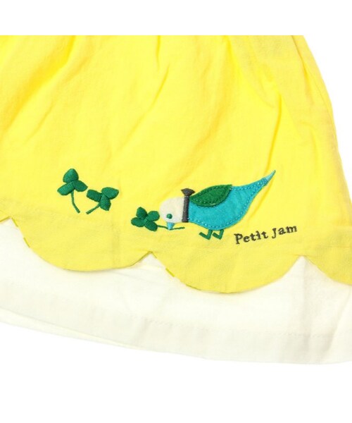 Petit jam（プチジャム）の「カナリアモチーフスカラップスカート（スカート・キッズ・ブルー/イエロー・80/90/95/100/110/120/130）」の8枚目の写真