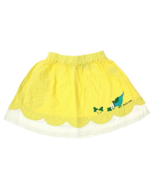 Petit jam（プチジャム）の「カナリアモチーフスカラップスカート（スカート・キッズ・ブルー/イエロー・80/90/95/100/110/120/130）」の4枚目の写真