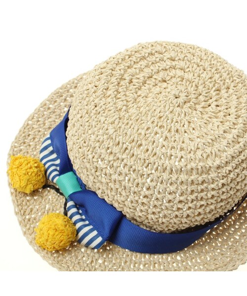 Petit jam（プチジャム）の「ちょうちょリボンペーパーハット（帽子・キッズ・ベージュ/ブラウン・48/50/52/54）」の6枚目の写真