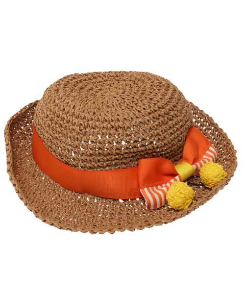 Petit jam（プチジャム）の「ちょうちょリボンペーパーハット（帽子・キッズ・ベージュ/ブラウン・48/50/52/54）」の2枚目の写真