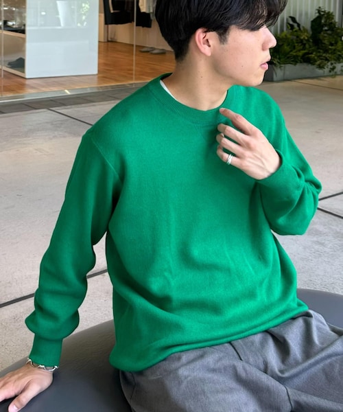 CIAOPANIC TYPY（チャオパニックティピー）の「【ユニセックス】スウェットライクニット（ニット/セーター・レディース・エクリュ/オレンジ/グリーン/ブルー/グレー/ブラックその他1/ブラック・M/L/S/XL）」の5枚目の写真