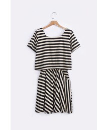 ORENDA | 假套裝設計條紋俏皮洋裝(ジャケット/アウター)