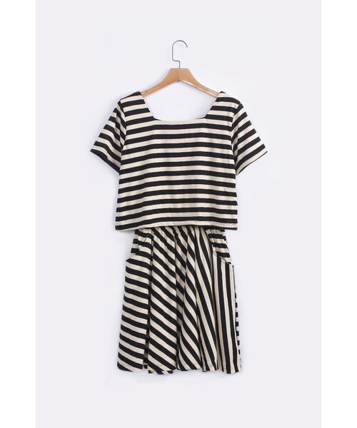 ORENDA（オレンダ）の「假套裝設計條紋俏皮洋裝（ジャケット/アウター・レディース・灰/黑・F）」の10枚目の写真